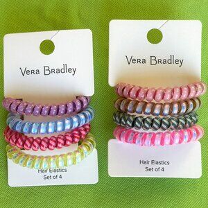 VERA BRADLEY SPIRAL HAIR ELASTICS:NWT SWEET WILDFLOWERS or HAPPY HYDRANGEAS